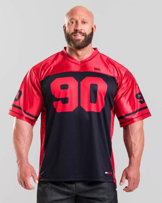 MNX Football jersey no. 90, red & black