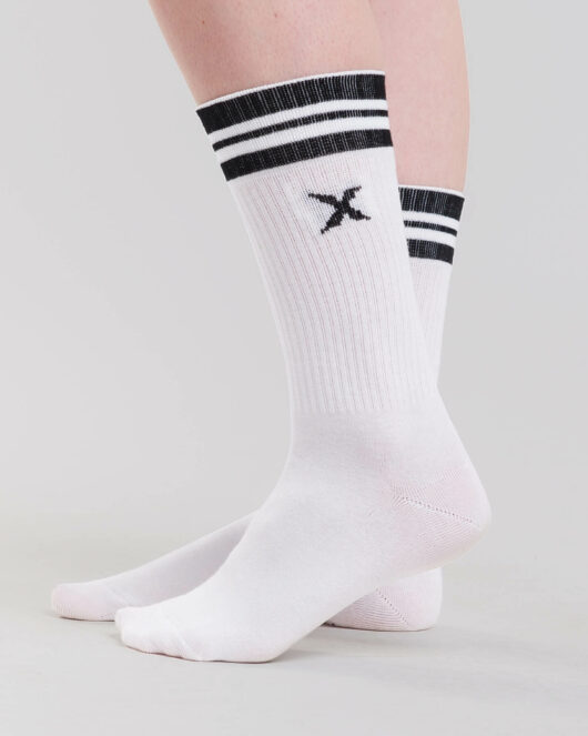 MNX Unisex Cotton socks, white & black