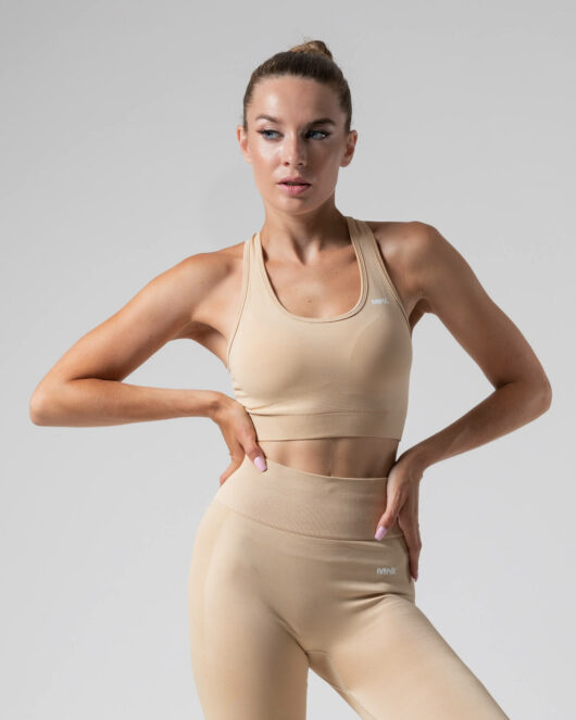 MNX Women's seamless sport bra Glam, beige