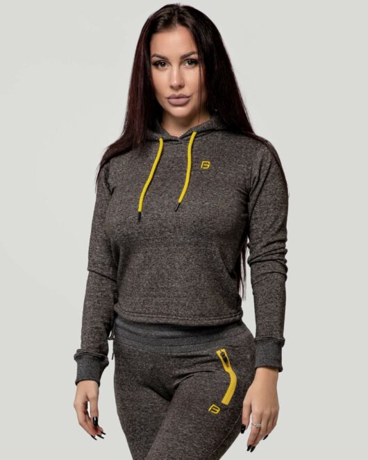 BOS Women's Cropped hoodie, grey