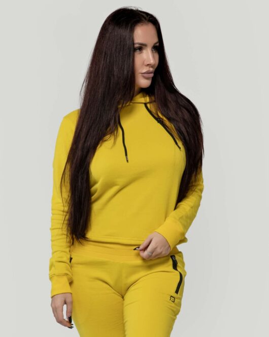 BOS Women's Cropped hoodie, yellow