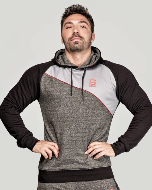 BOS Men's hooded sweatshirt, grey