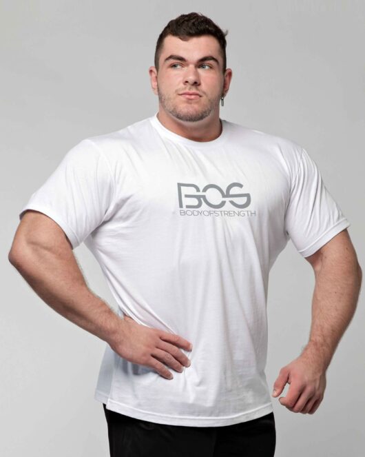 BOS cotton T-shirt Gray on White