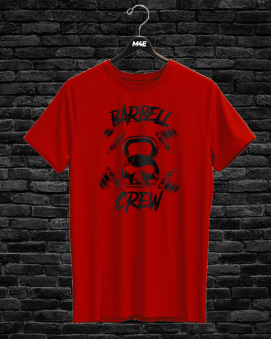 T-shirt BARBELL CREW, red