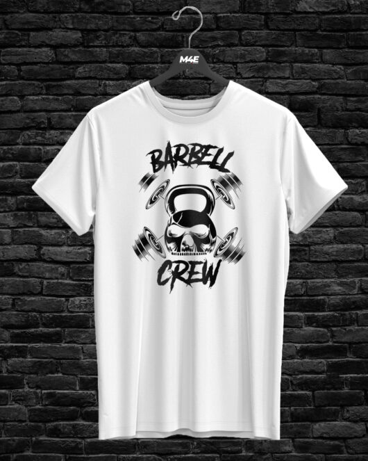 T-shirt BARBELL CREW, white