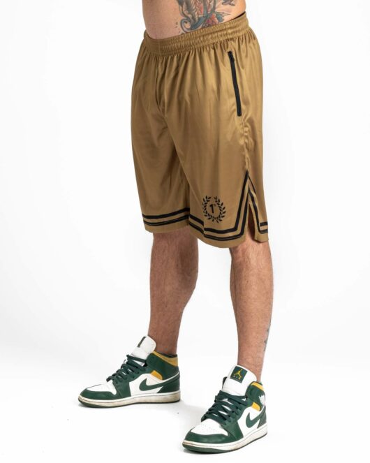 First CallOut Mesh basketball shorts, gold