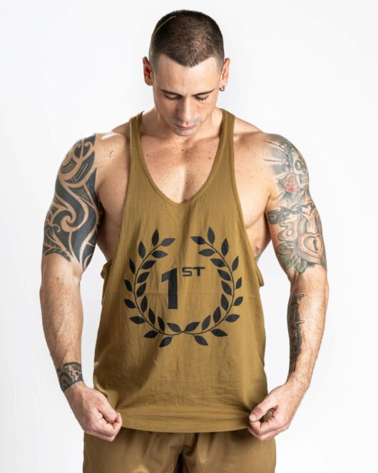 First CallOut Stringer tank top, gold
