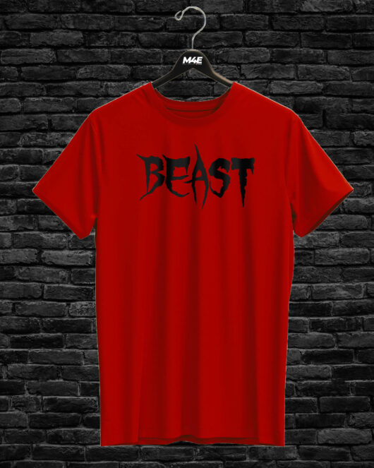 T-shirt BEAST, red