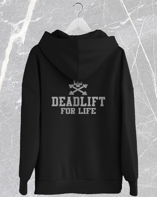 Hooded Full Zip Sweat DEADLIFT FOR LIFE, black