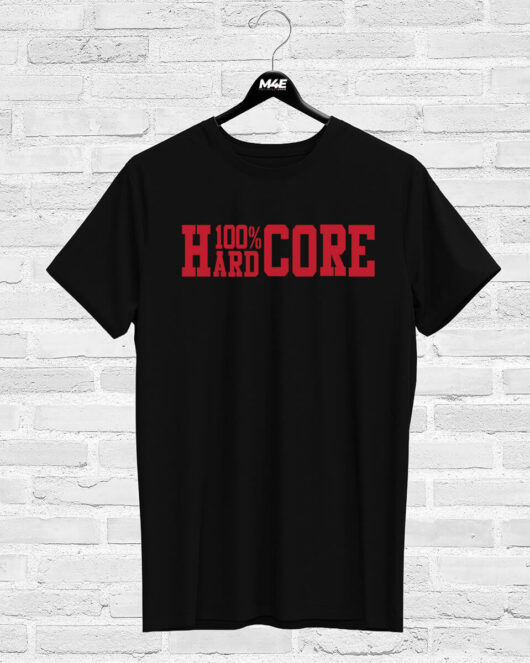 T-shirt 100% HARDCORE, black
