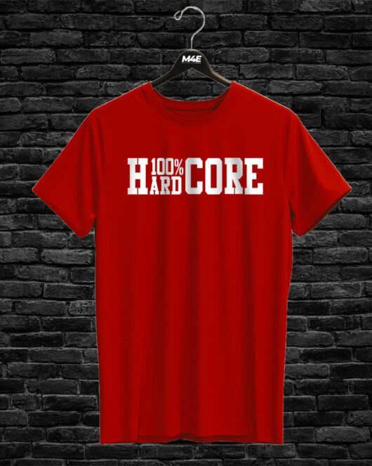 T-shirt 100% HARDCORE, red