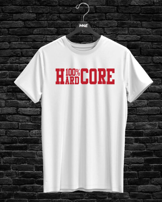 T-shirt 100% HARDCORE, white