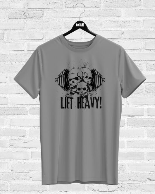 T-shirt LIFT HEAVY, grey