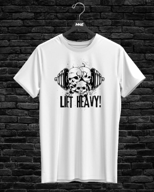 T-shirt LIFT HEAVY, white