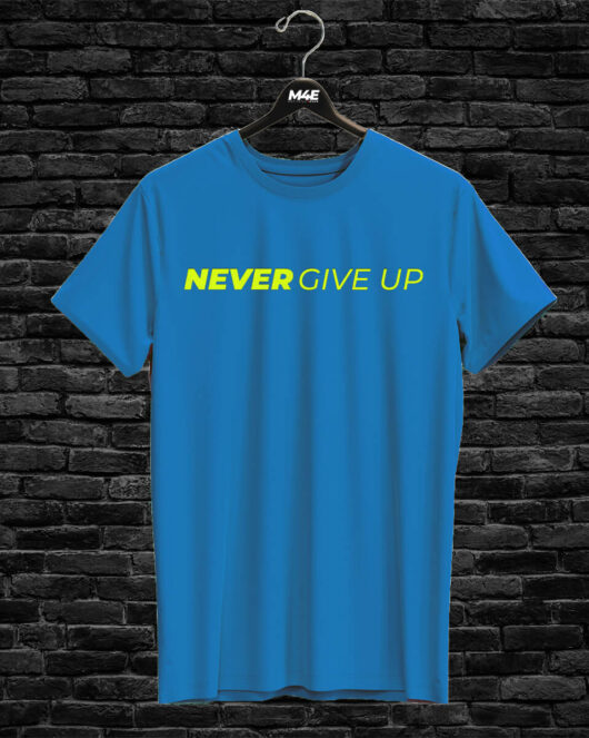 T-shirt NEVER GIVE UP, blue