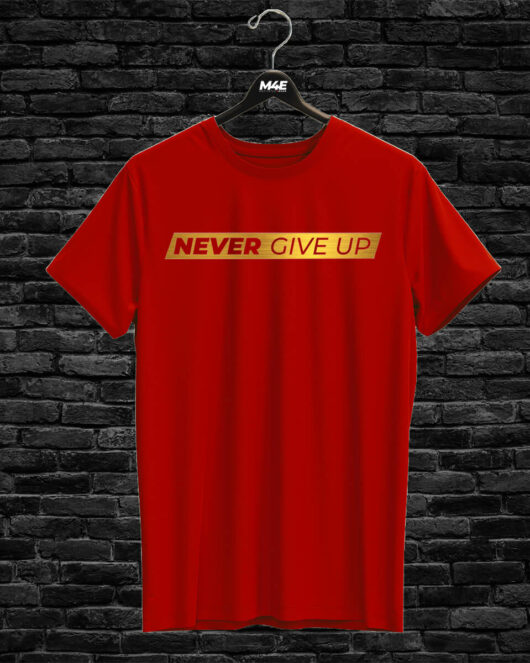 T-shirt NEVER GIVE UP, red