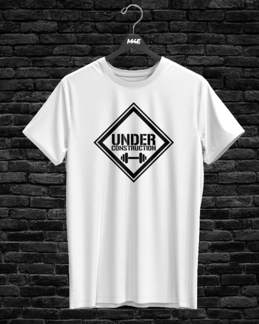 T-shirt UNDER CONSTRUCTION, white
