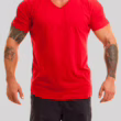 V NECK COTTON T-SHIRT