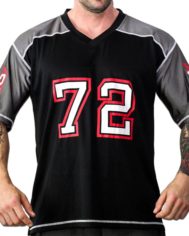 FOOTBALL TEE MNX NO.72, BLACK&GREY